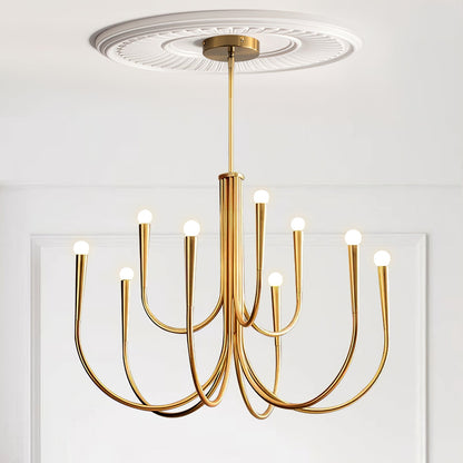 Swoop Arm Chandelier - Elegant Design with Adjustable Arms & LED Compa