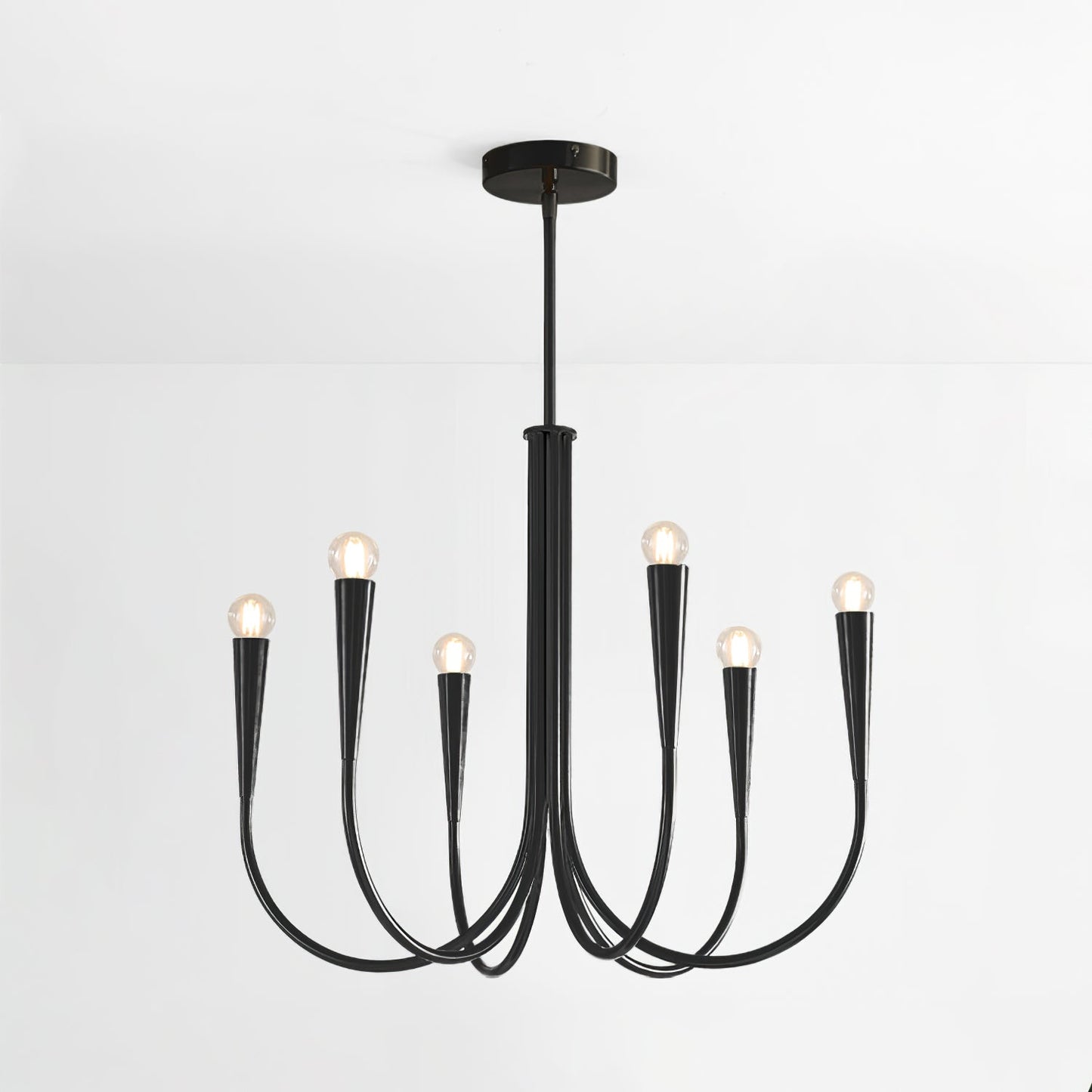 Swoop Arm Chandelier - Elegant Design with Adjustable Arms & LED Compa
