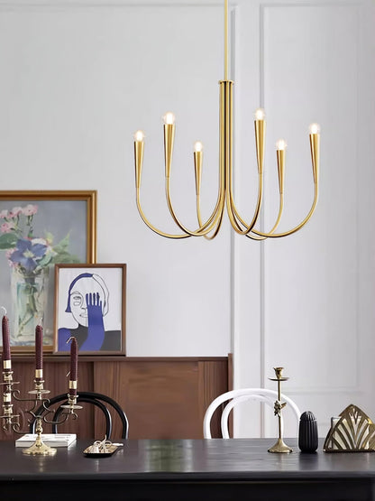 Swoop Arm Chandelier - Elegant Design with Adjustable Arms & LED Compa