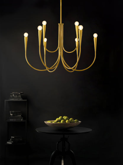 Swoop Arm Chandelier - Elegant Design with Adjustable Arms & LED Compa