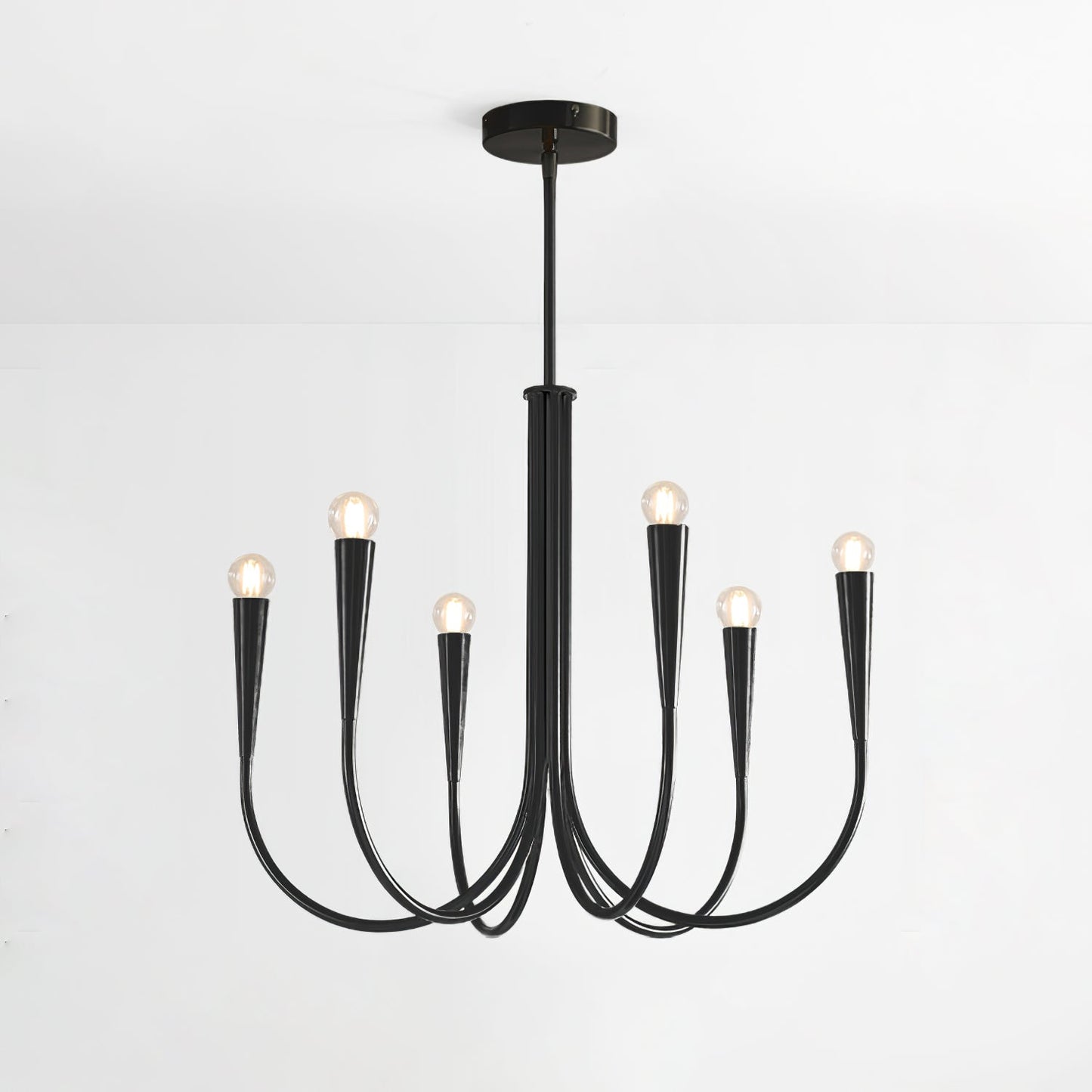 Swoop Arm Chandelier - Elegant Design with Adjustable Arms & LED Compa