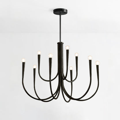 Swoop Arm Chandelier - Elegant Design with Adjustable Arms & LED Compa