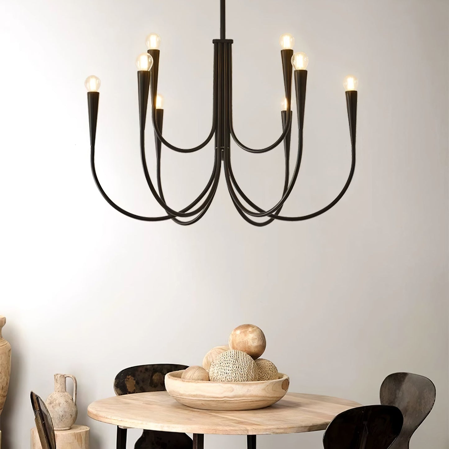 Swoop Arm Chandelier - Elegant Design with Adjustable Arms & LED Compa