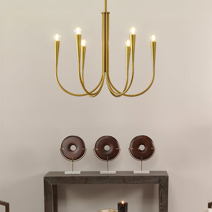 Swoop Arm Chandelier - Elegant Design with Adjustable Arms & LED Compa