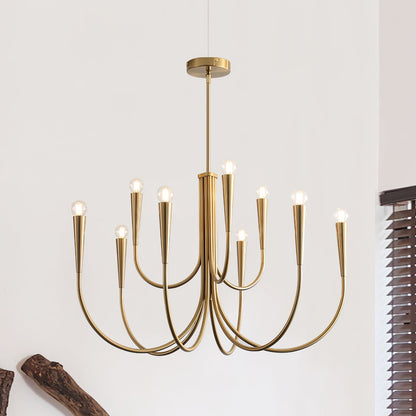 Swoop Arm Chandelier - Elegant Design with Adjustable Arms & LED Compa