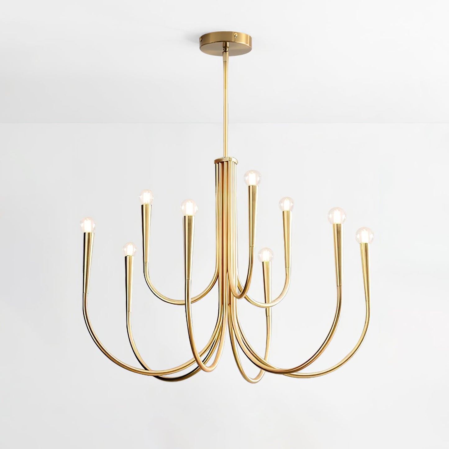 Swoop Arm Chandelier - Elegant Design with Adjustable Arms & LED Compa