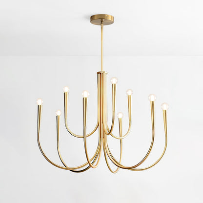 Swoop Arm Chandelier - Elegant Design with Adjustable Arms & LED Compa