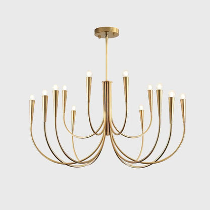 Swoop Arm Chandelier - Elegant Design with Adjustable Arms & LED Compa