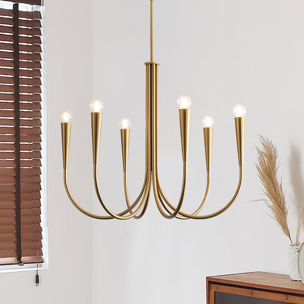 Swoop Arm Chandelier - Elegant Design with Adjustable Arms & LED Compa