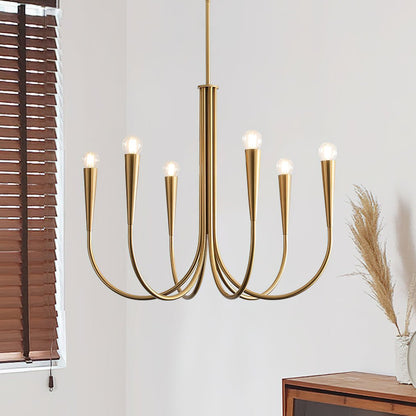 Swoop Arm Chandelier - Elegant Design with Adjustable Arms & LED Compa