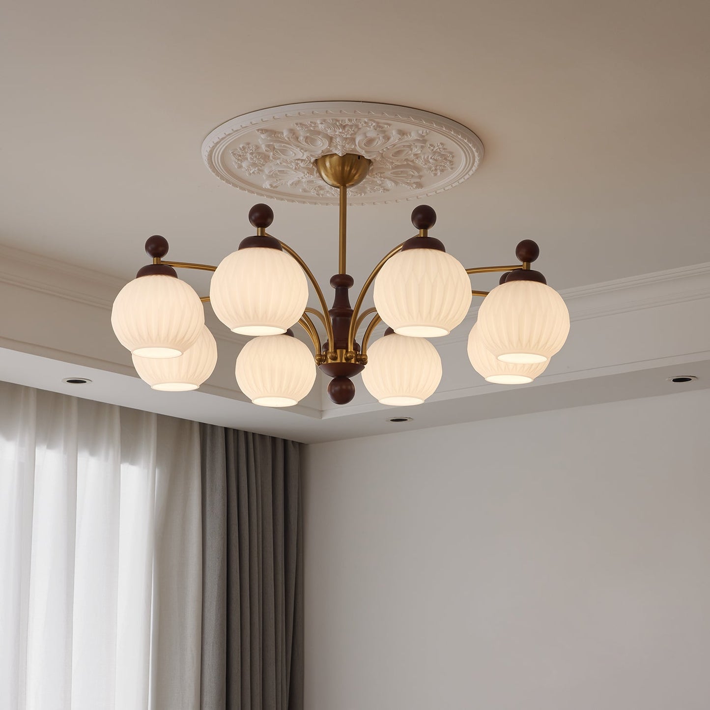 Sylvan Orb Chandelier - Elegant Design with Adjustable Height & LED Li