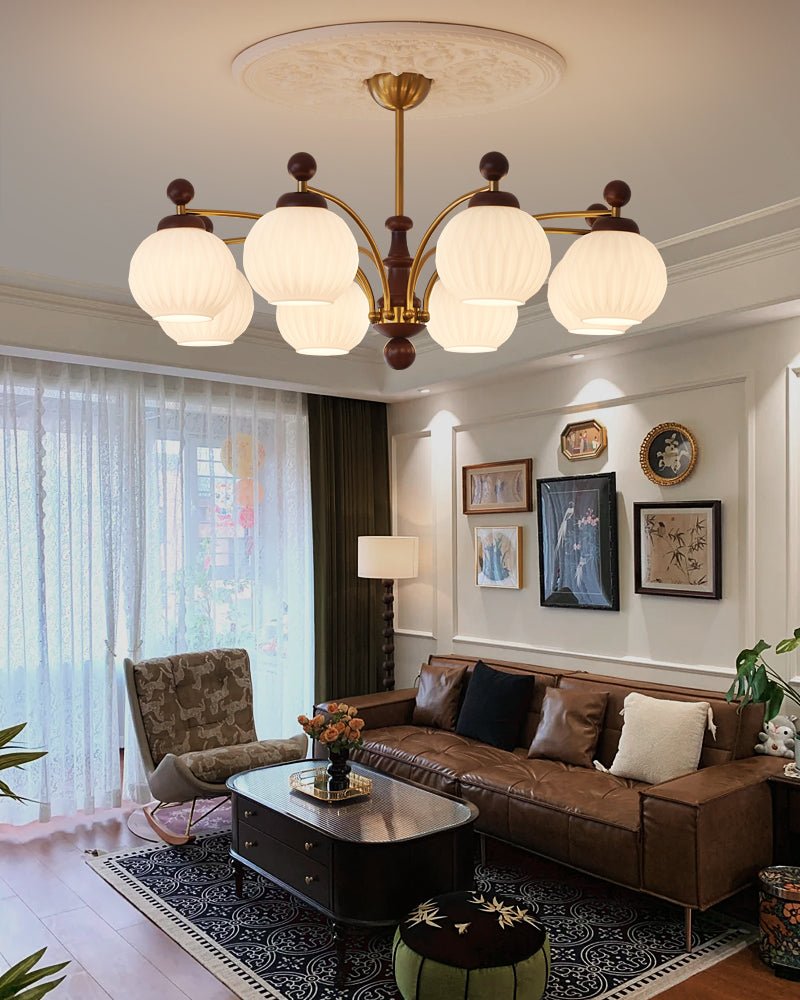 Sylvan Orb Chandelier - Elegant Design with Adjustable Height & LED Li