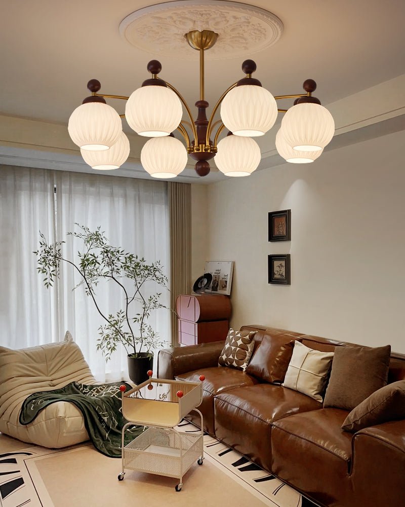 Sylvan Orb Chandelier - Elegant Design with Adjustable Height & LED Li