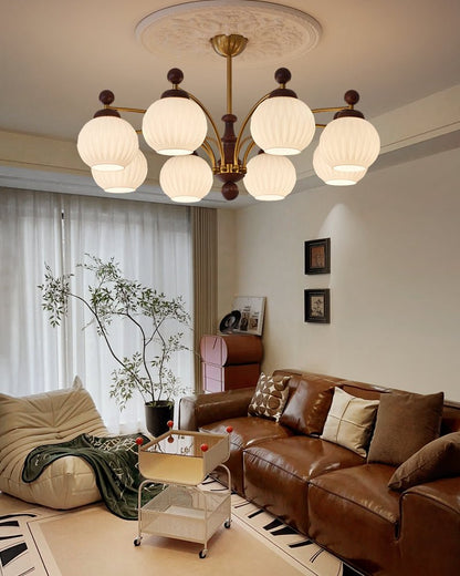 Sylvan Orb Chandelier - Elegant Design with Adjustable Height & LED Li
