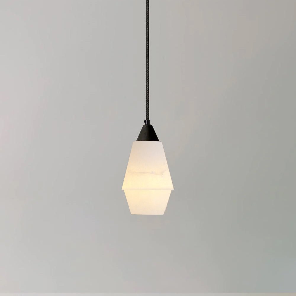 Faceted Alabaster Cluster Chandelier - Elegant Design & Adjustable Hei