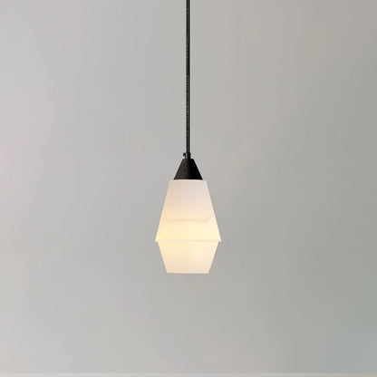 Faceted Alabaster Cluster Chandelier - Elegant Design & Adjustable Hei