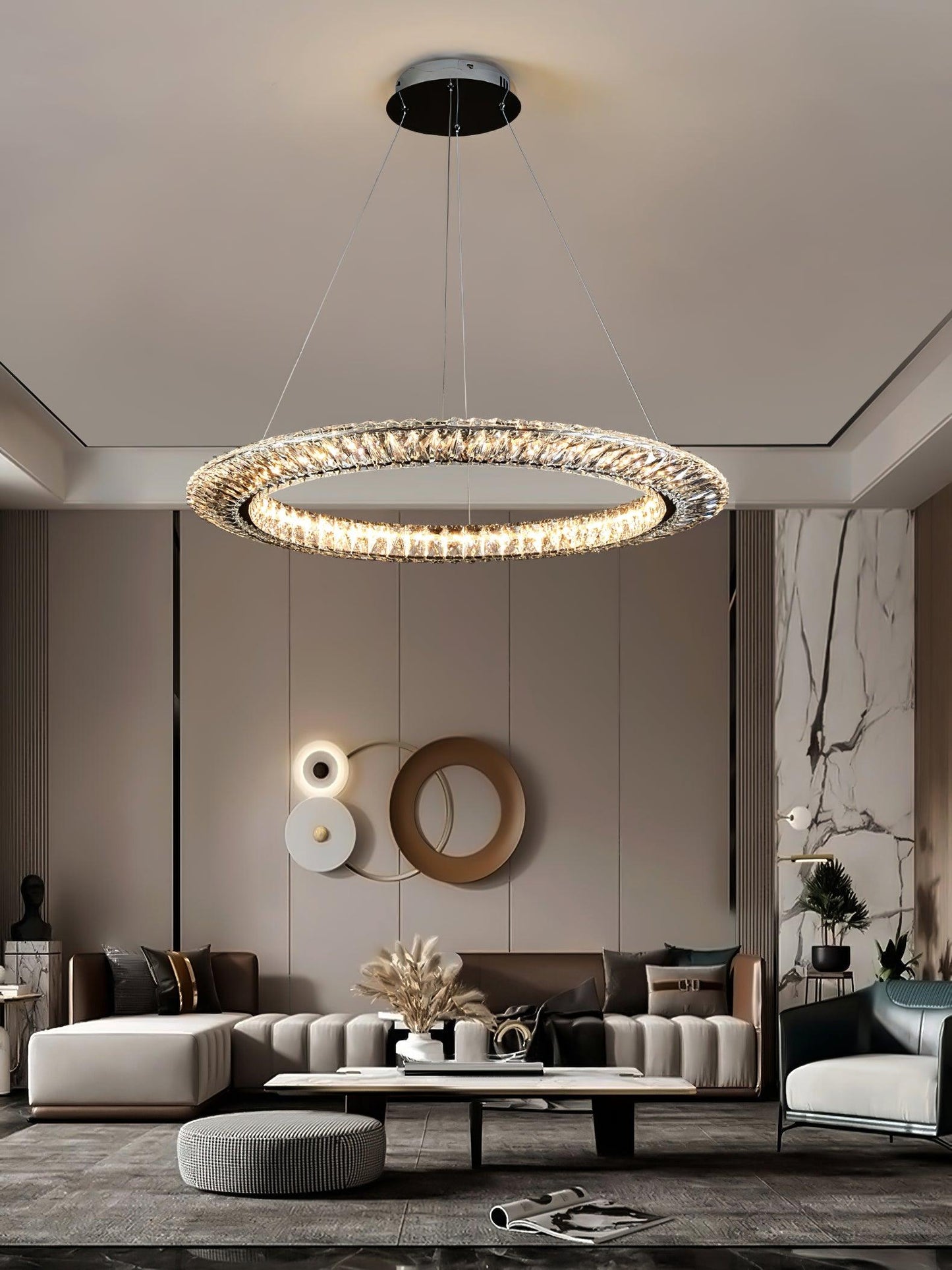 Tanager Geometric Chandelier - Modern Design, Adjustable Height, LED C