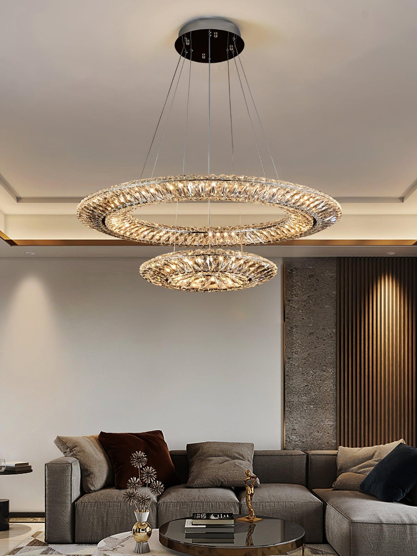 Tanager Geometric Chandelier - Modern Design, Adjustable Height, LED C