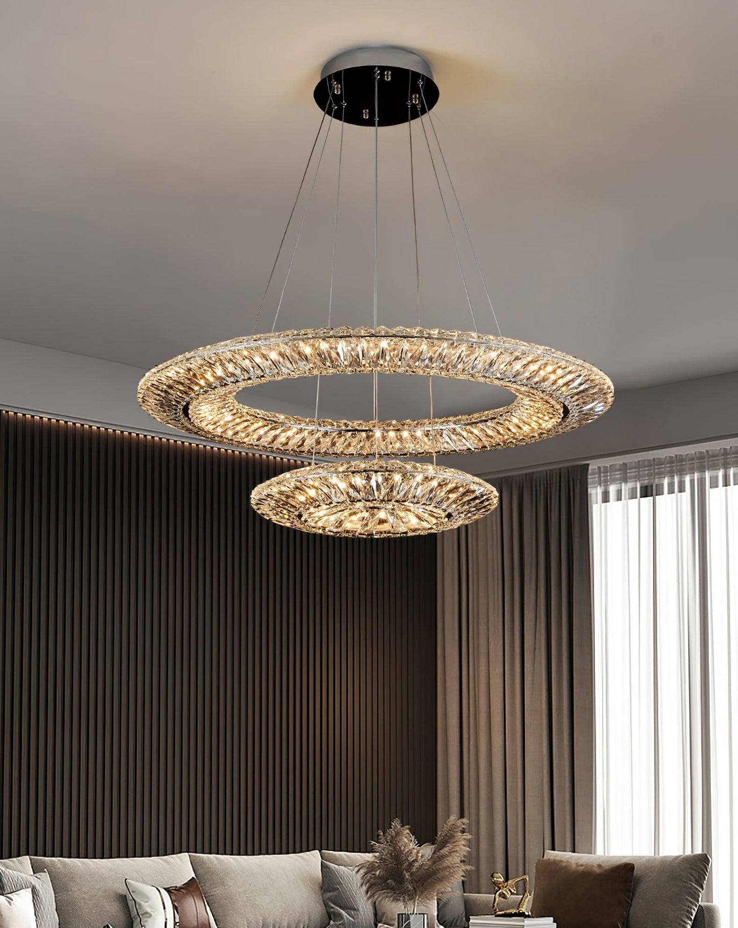 Tanager Geometric Chandelier - Modern Design, Adjustable Height, LED C