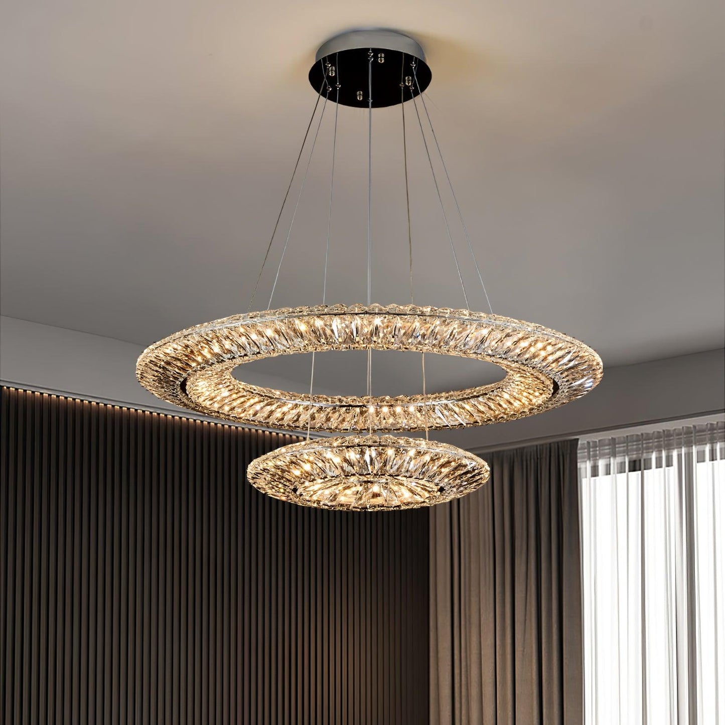 Tanager Geometric Chandelier - Modern Design, Adjustable Height, LED C