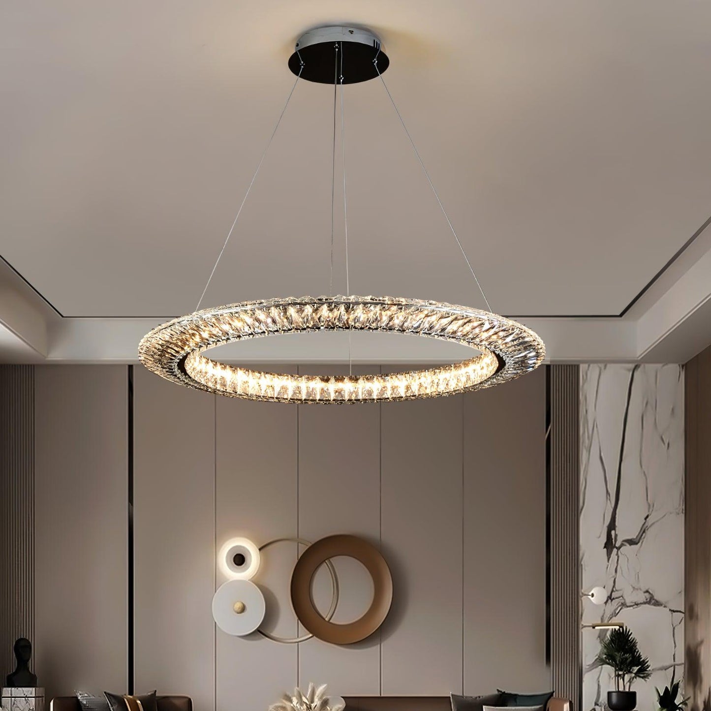 Tanager Geometric Chandelier - Modern Design, Adjustable Height, LED C