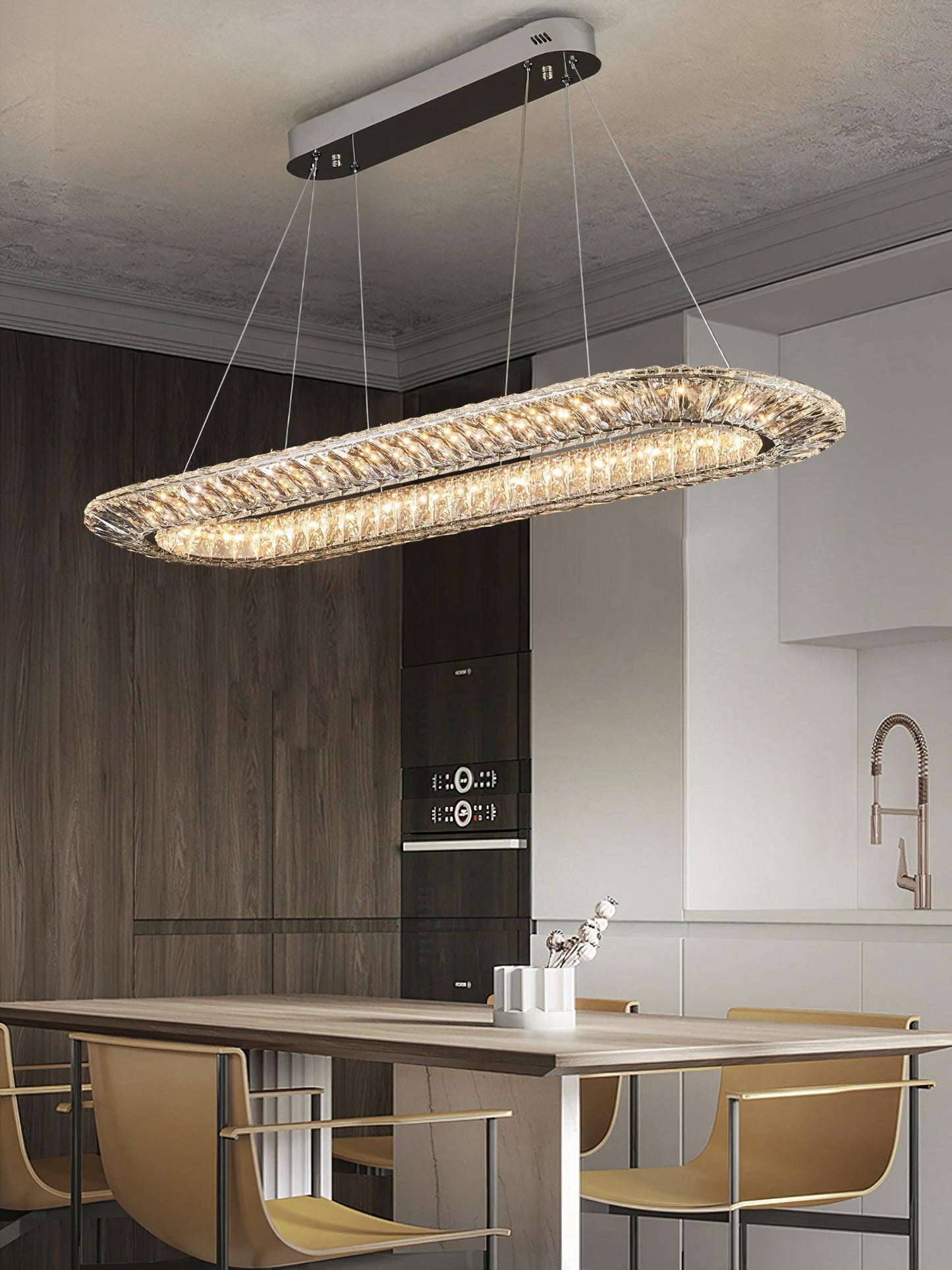 Tanager Geometric Chandelier - Modern Design, Adjustable Height, LED C