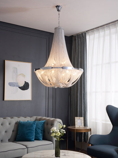 Tassel Aluminum Chain Chandelier - Adjustable Height, Modern Design