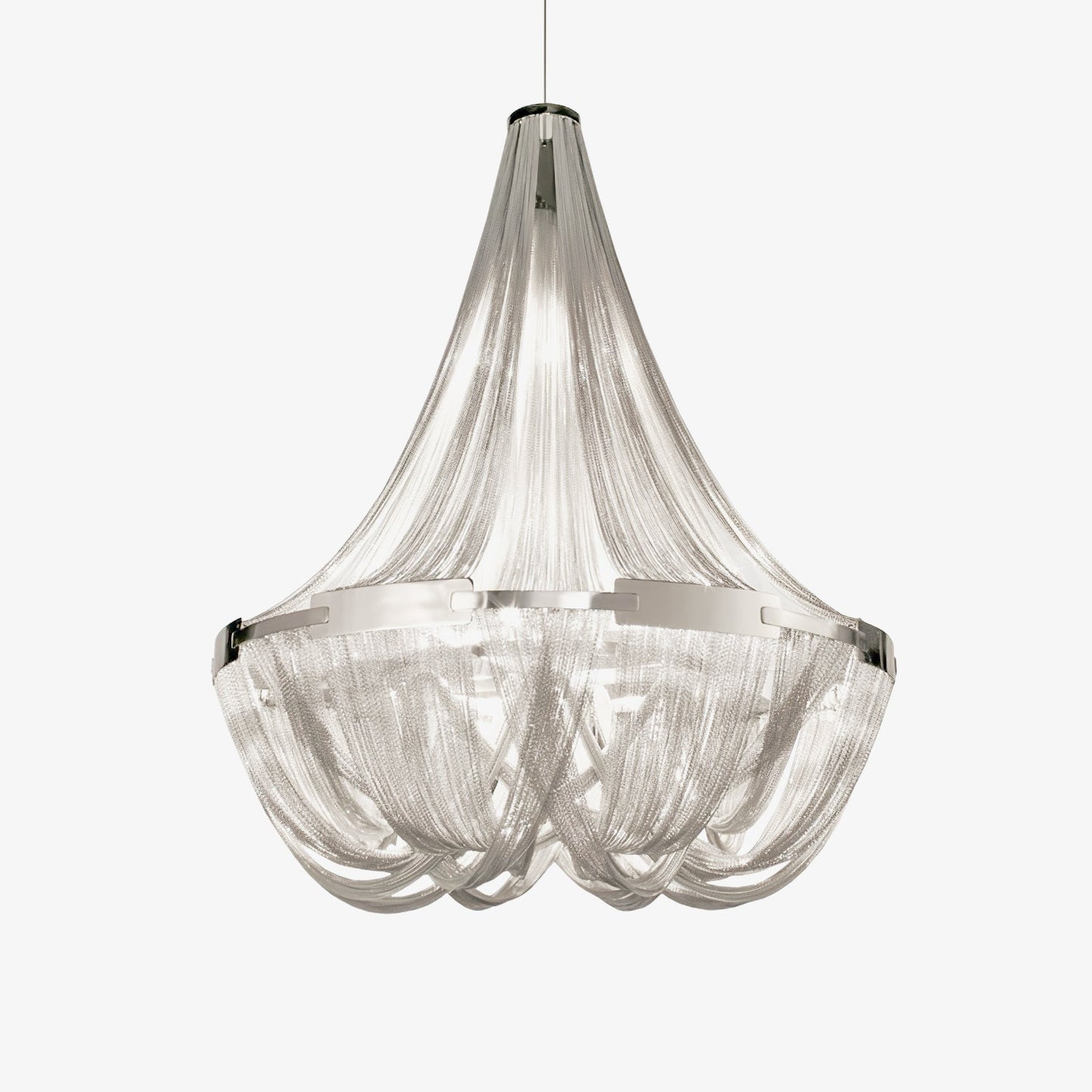 Tassel Aluminum Chain Chandelier - Adjustable Height, Modern Design