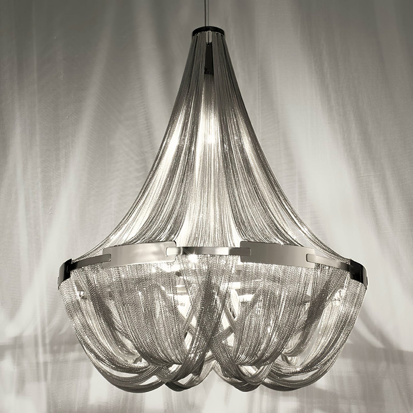 Tassel Aluminum Chain Chandelier - Adjustable Height, Modern Design