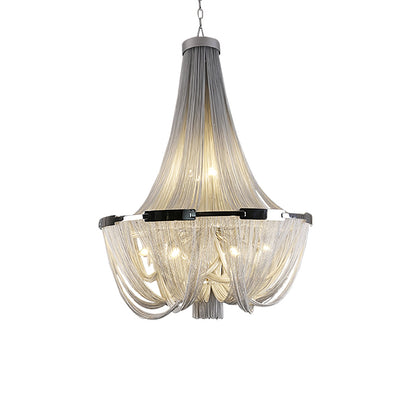 Tassel Aluminum Chain Chandelier - Adjustable Height, Modern Design