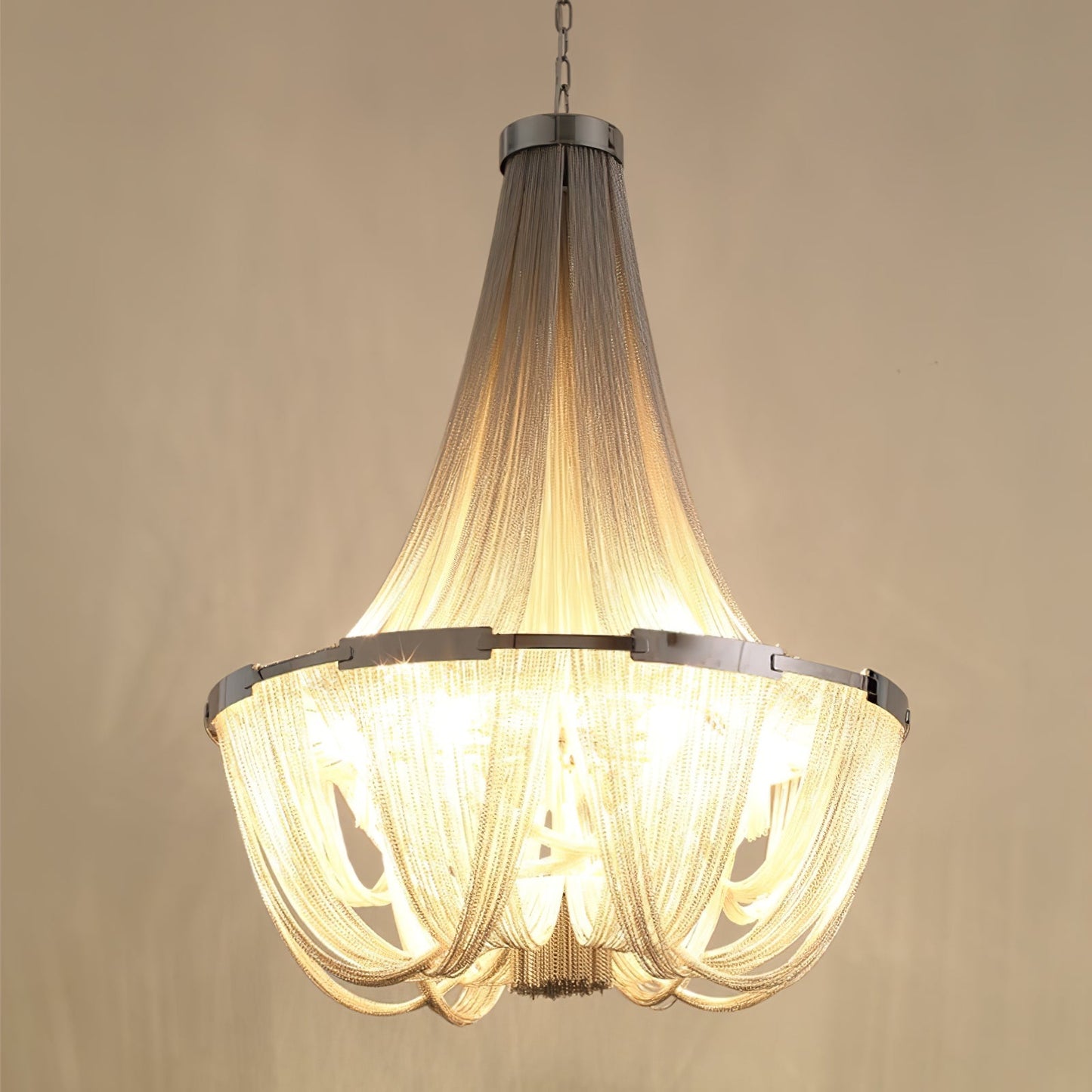 Tassel Aluminum Chain Chandelier - Adjustable Height, Modern Design