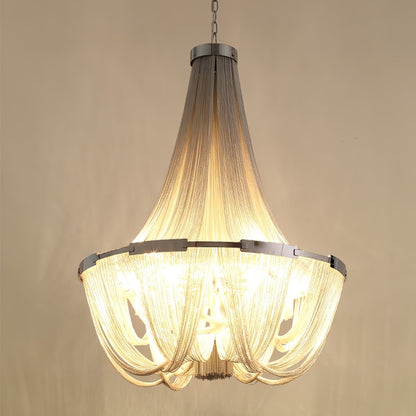 Tassel Aluminum Chain Chandelier - Adjustable Height, Modern Design