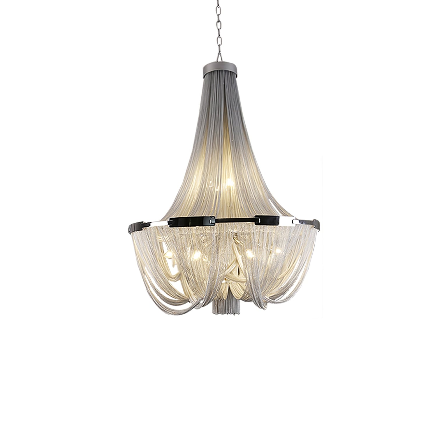 Tassel Aluminum Chain Chandelier - Adjustable Height, Modern Design
