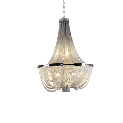 Tassel Aluminum Chain Chandelier - Adjustable Height, Modern Design