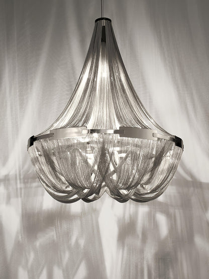 Tassel Aluminum Chain Chandelier - Adjustable Height, Modern Design