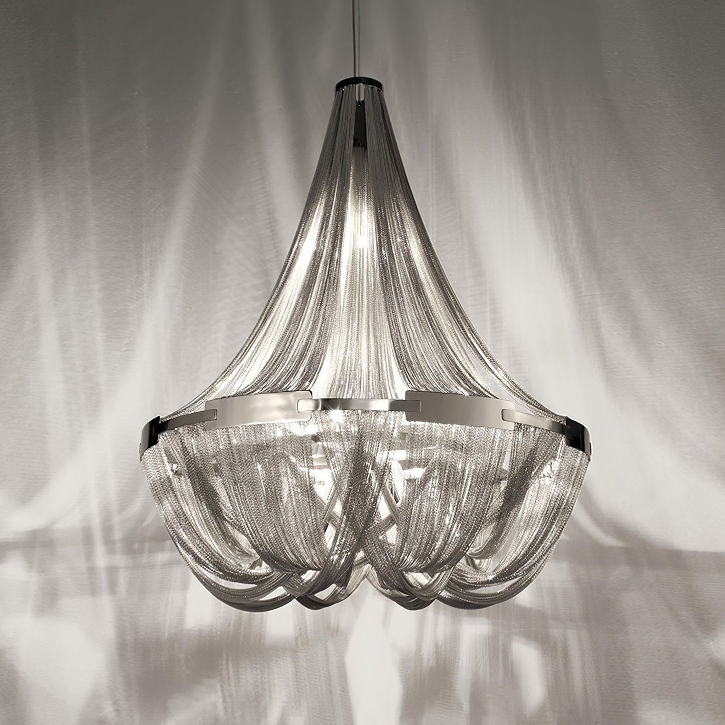 Tassel Aluminum Chain Chandelier - Adjustable Height, Modern Design