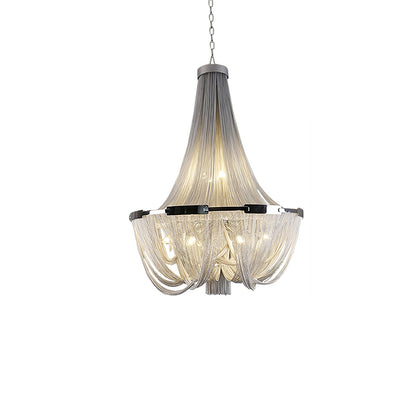 Tassel Aluminum Chain Chandelier - Adjustable Height, Modern Design