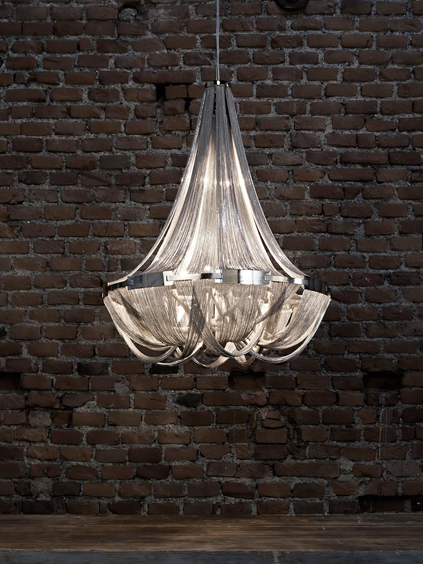Tassel Aluminum Chain Chandelier - Adjustable Height, Modern Design