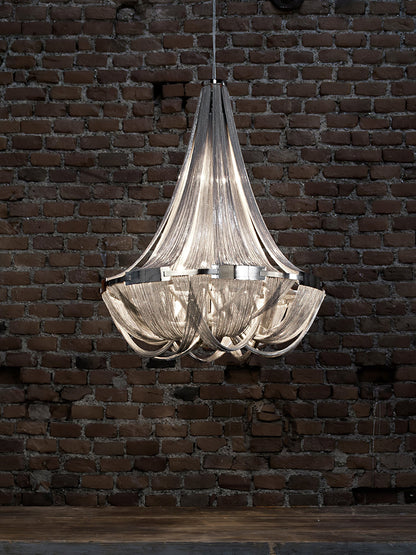 Tassel Aluminum Chain Chandelier - Adjustable Height, Modern Design
