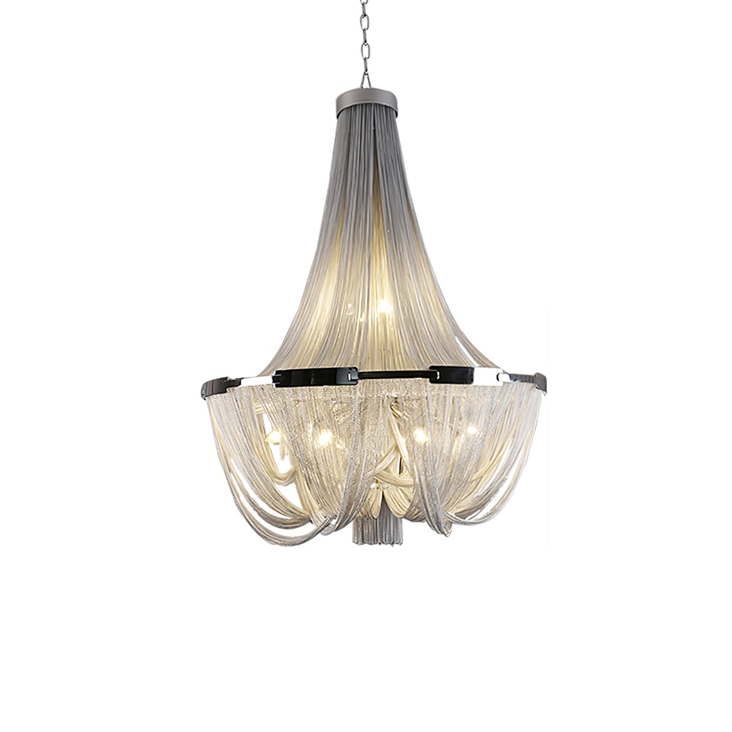 Tassel Aluminum Chain Chandelier - Adjustable Height, Modern Design