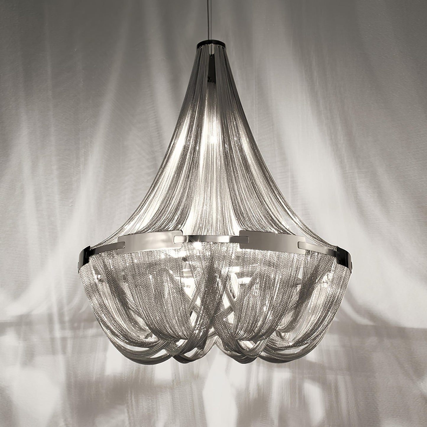Tassel Aluminum Chain Chandelier - Adjustable Height, Modern Design