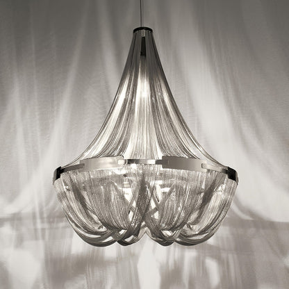 Tassel Aluminum Chain Chandelier - Adjustable Height, Modern Design