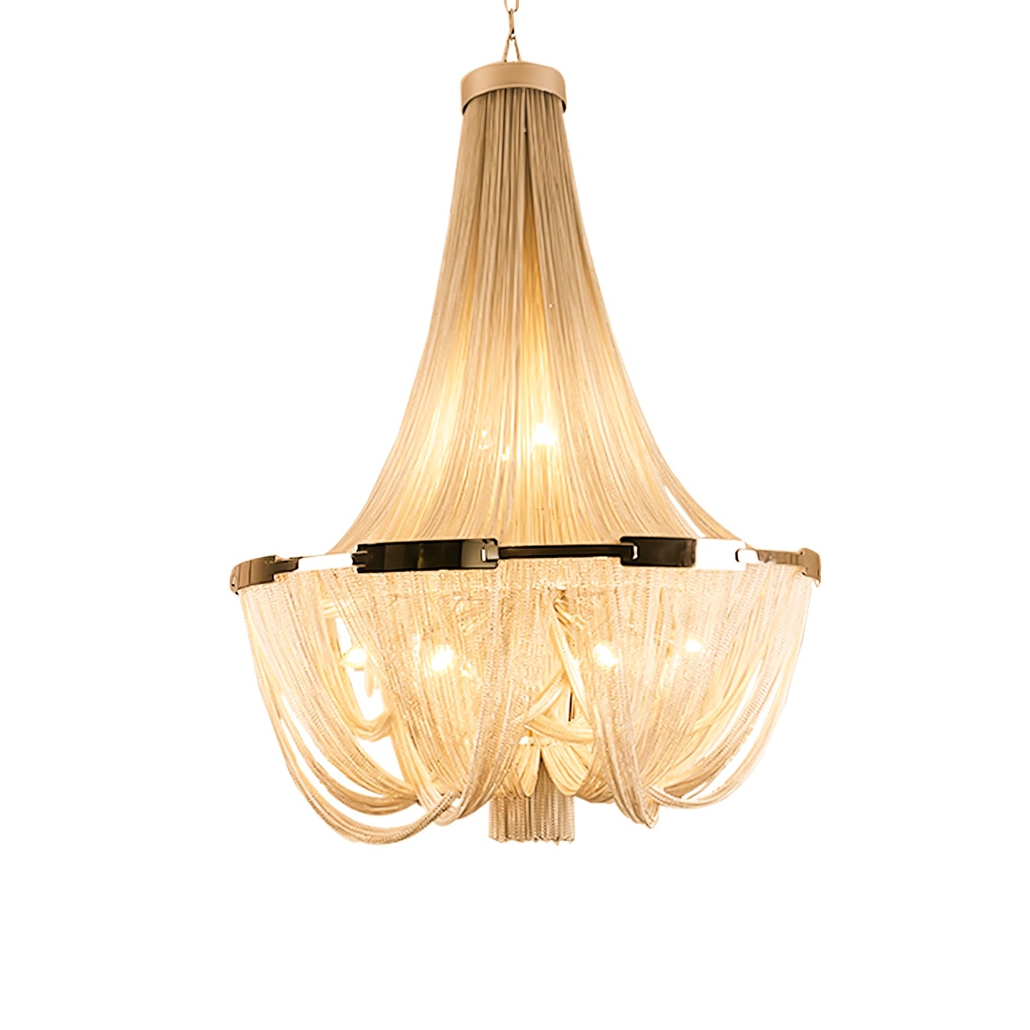 Tassel Aluminum Chain Chandelier - Adjustable Height, Modern Design
