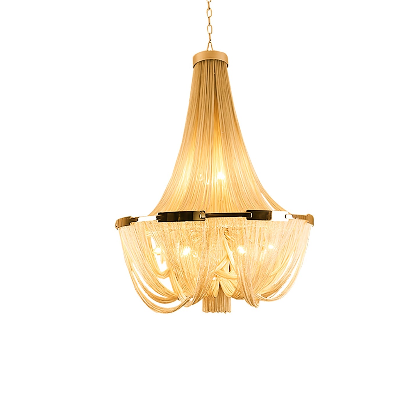 Tassel Aluminum Chain Chandelier - Adjustable Height, Modern Design