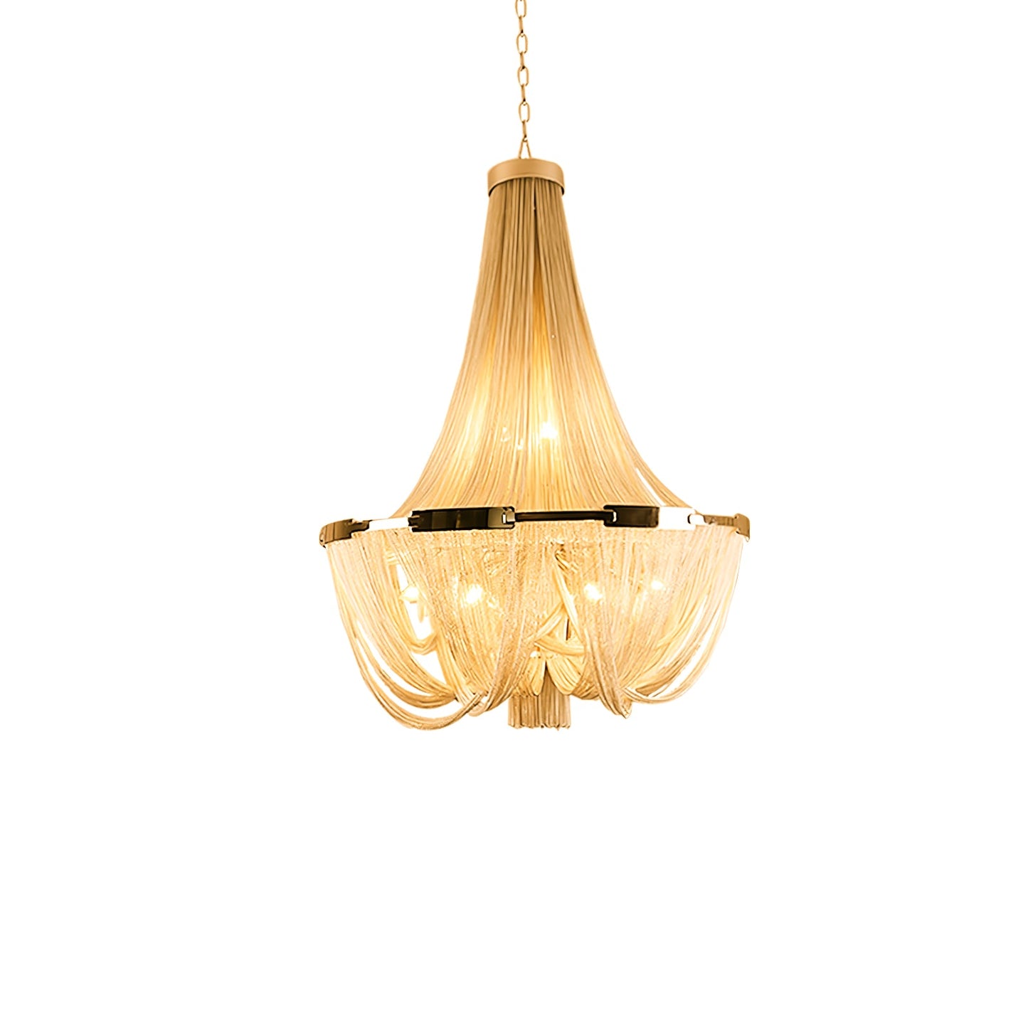 Tassel Aluminum Chain Chandelier - Adjustable Height, Modern Design