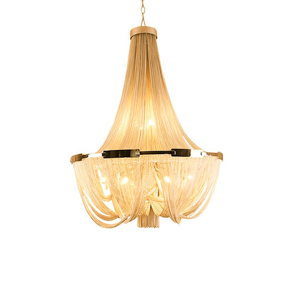 Tassel Aluminum Chain Chandelier - Adjustable Height, Modern Design