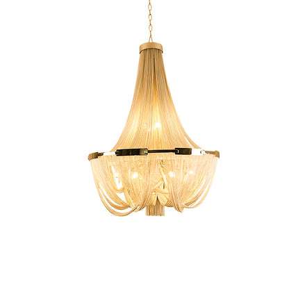 Tassel Aluminum Chain Chandelier - Adjustable Height, Modern Design