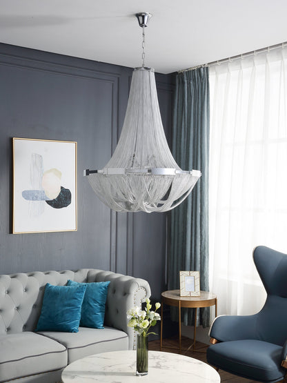 Tassel Aluminum Chain Chandelier - Adjustable Height, Modern Design