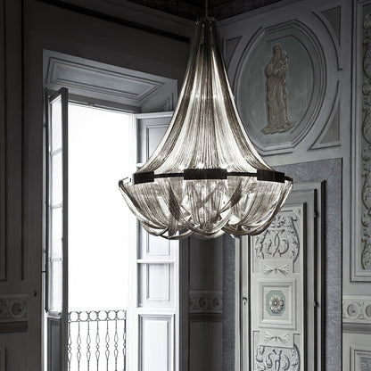 Tassel Aluminum Chain Chandelier - Adjustable Height, Modern Design