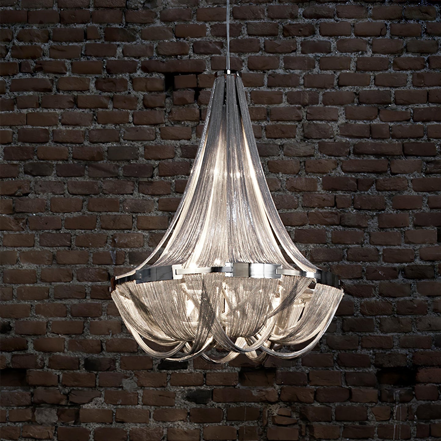 Tassel Aluminum Chain Chandelier - Adjustable Height, Modern Design